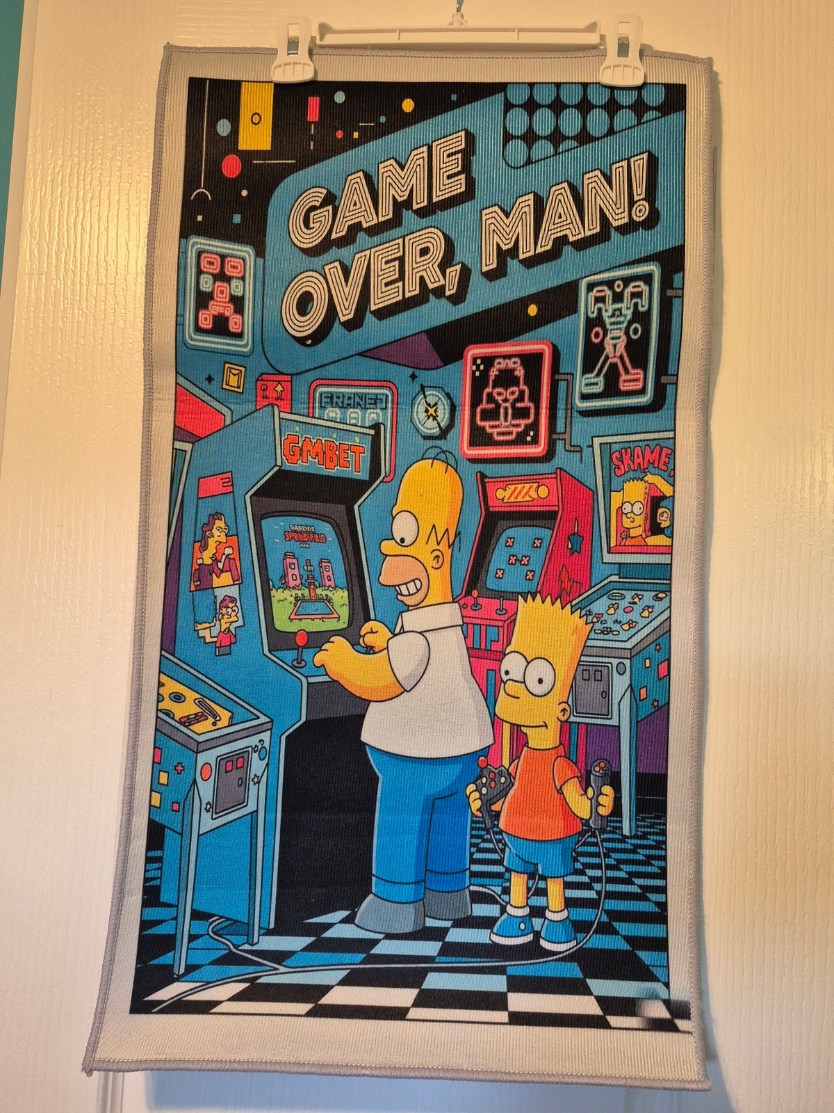 Simpsons Arcade Game Over Wall Hanging Rug