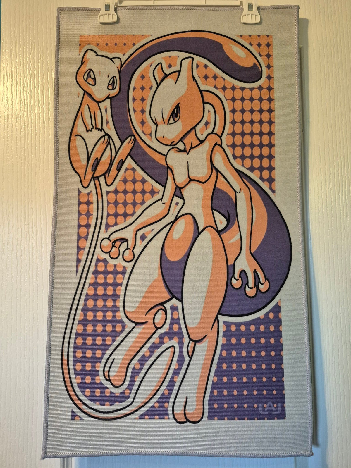 Mew and Mewtwo Wall Hanging Rug