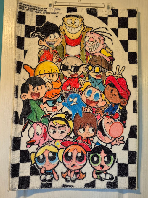 90s Cartoon Collage Wall Hanging Rug