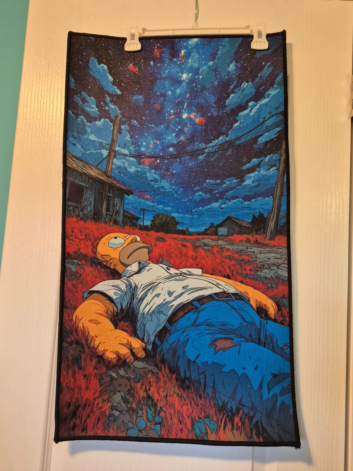 Homer Simpson Starry Night Wall Hanging Rug