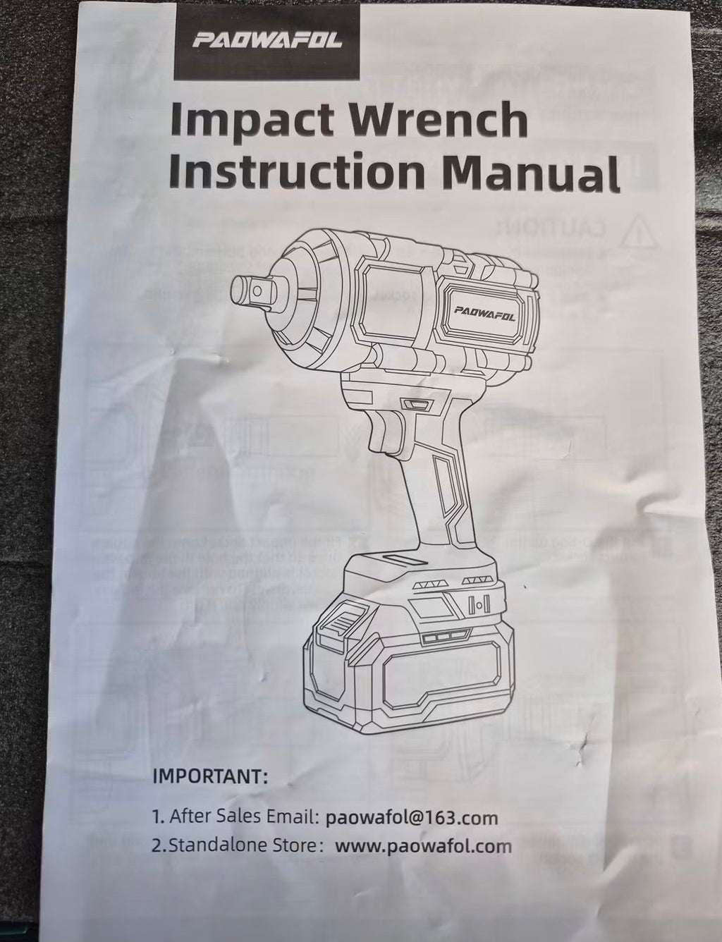 PAOWAFOL Impact Wrench Manual