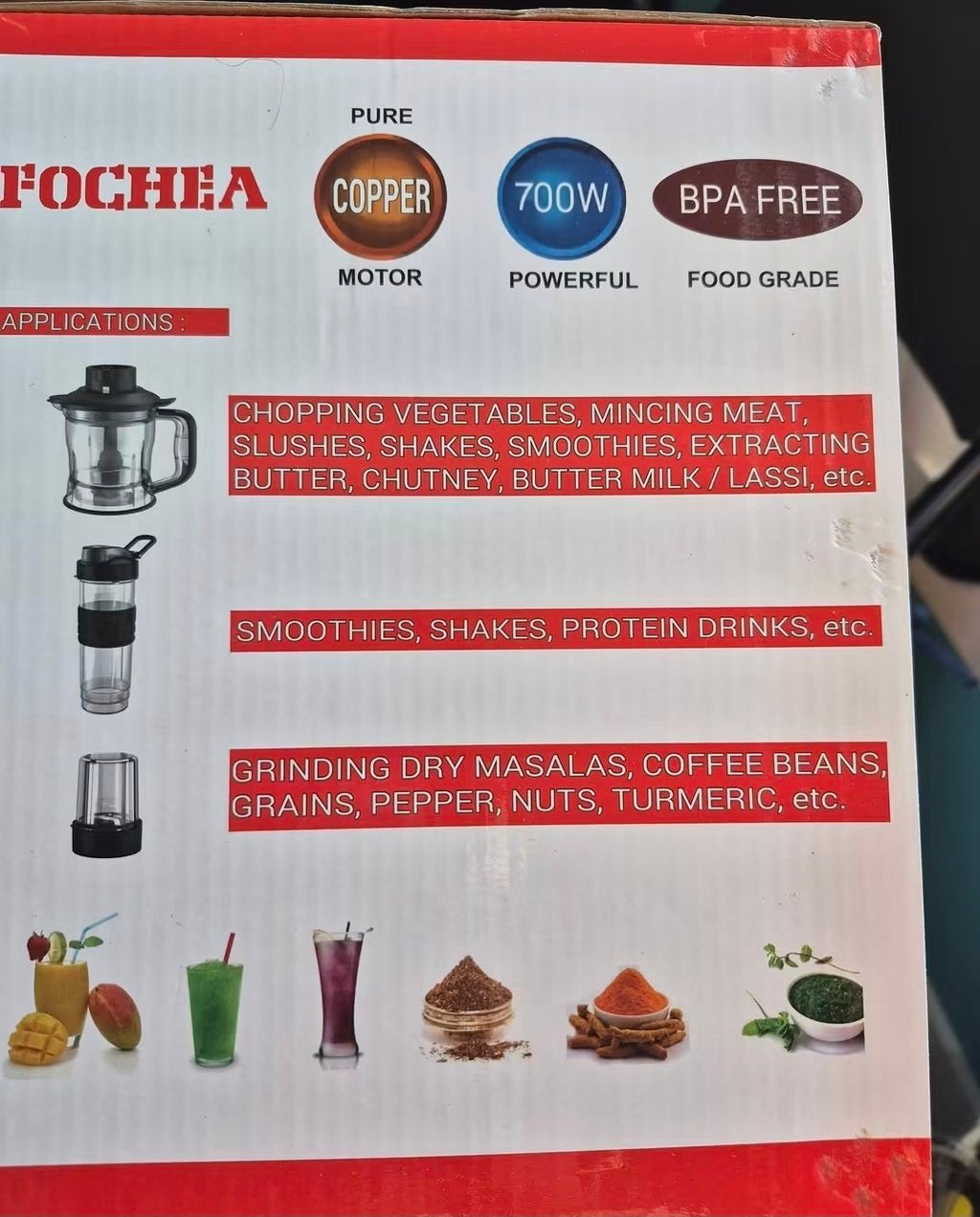FOCHEA 5-in-1 Chopper Mixer Grinder 700W