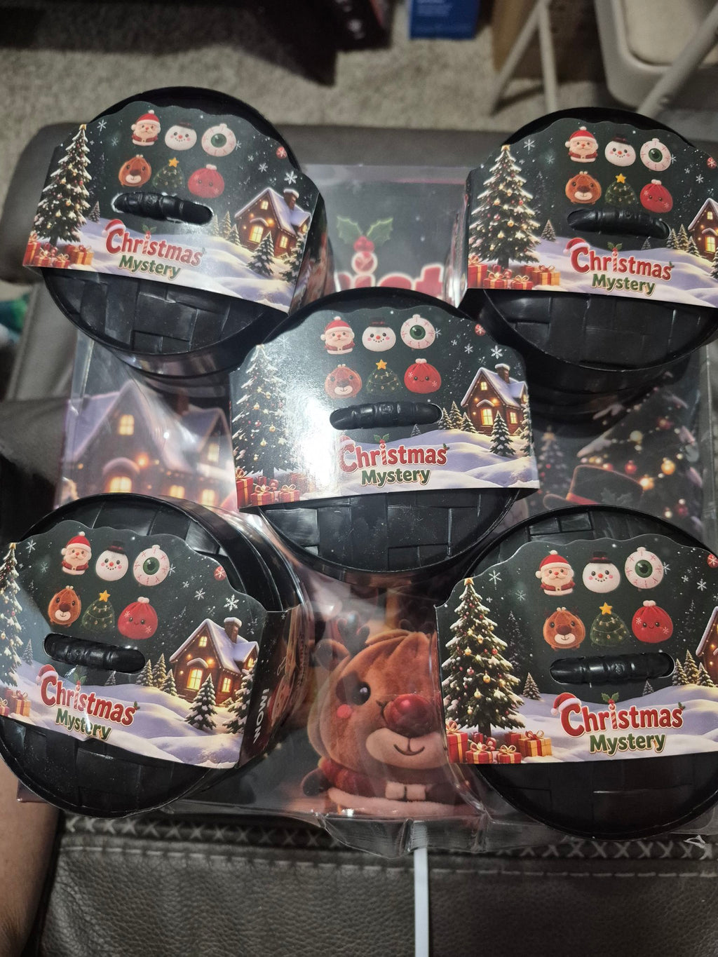 Christmas Mystery blind box display, front view