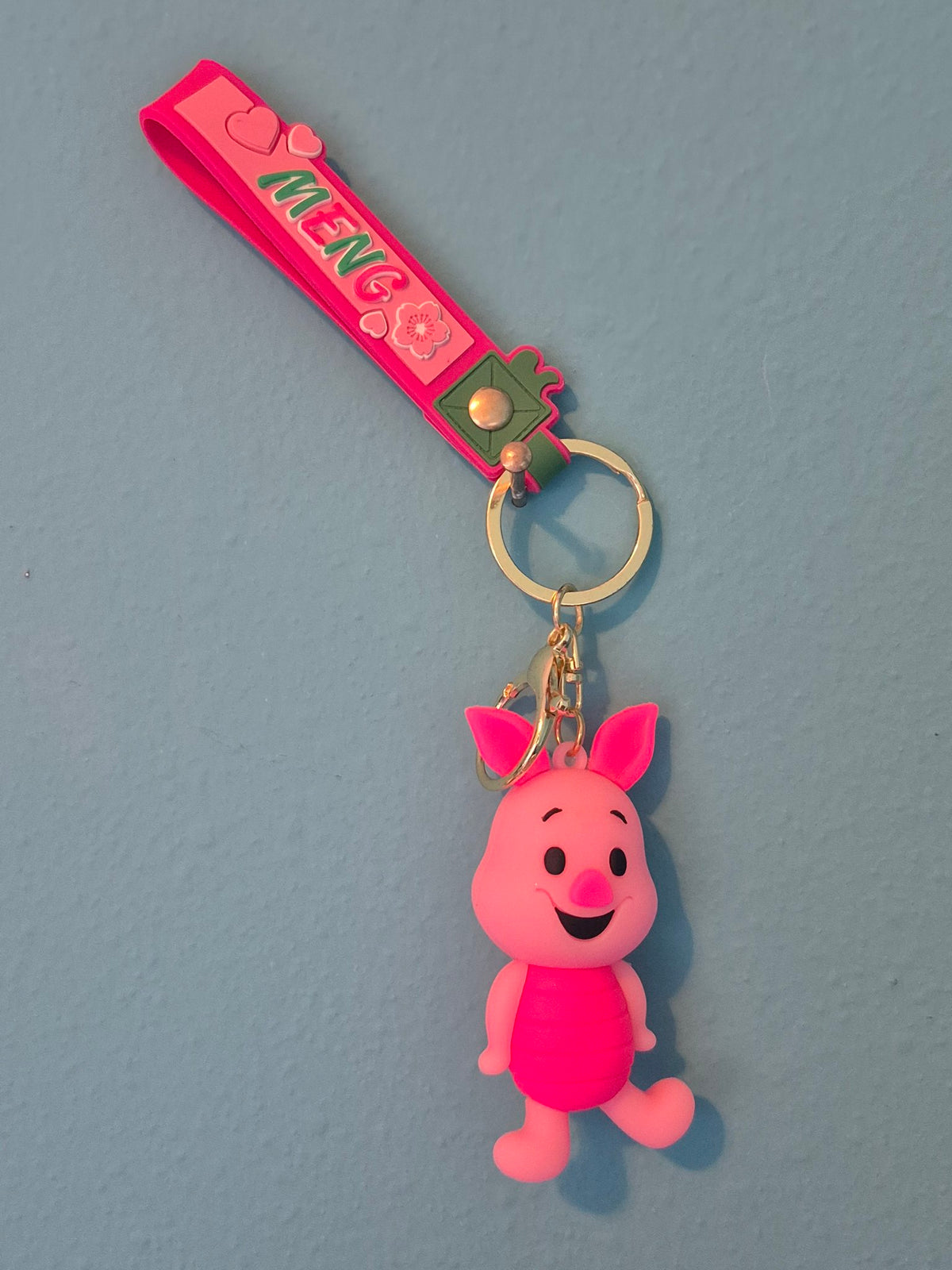 Piglet Keychain – Winnie the Pooh Character Keychain with Wrist Strap