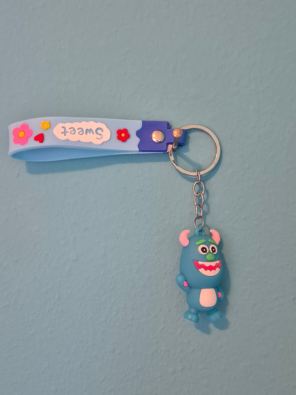 Blue Monster Keychain – Monsters Character Keychain with Wrist Strap