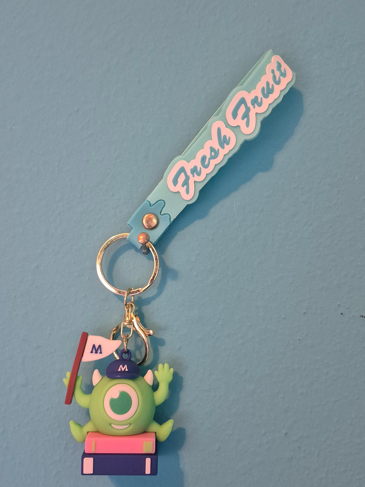 Mike Wazowski Books Keychain – Monsters Inc Character Keychain with Wrist Strap