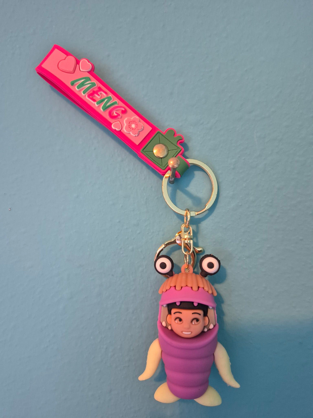 Boo Monster Costume Keychain – Monsters Inc Character Keychain with Wrist Strap