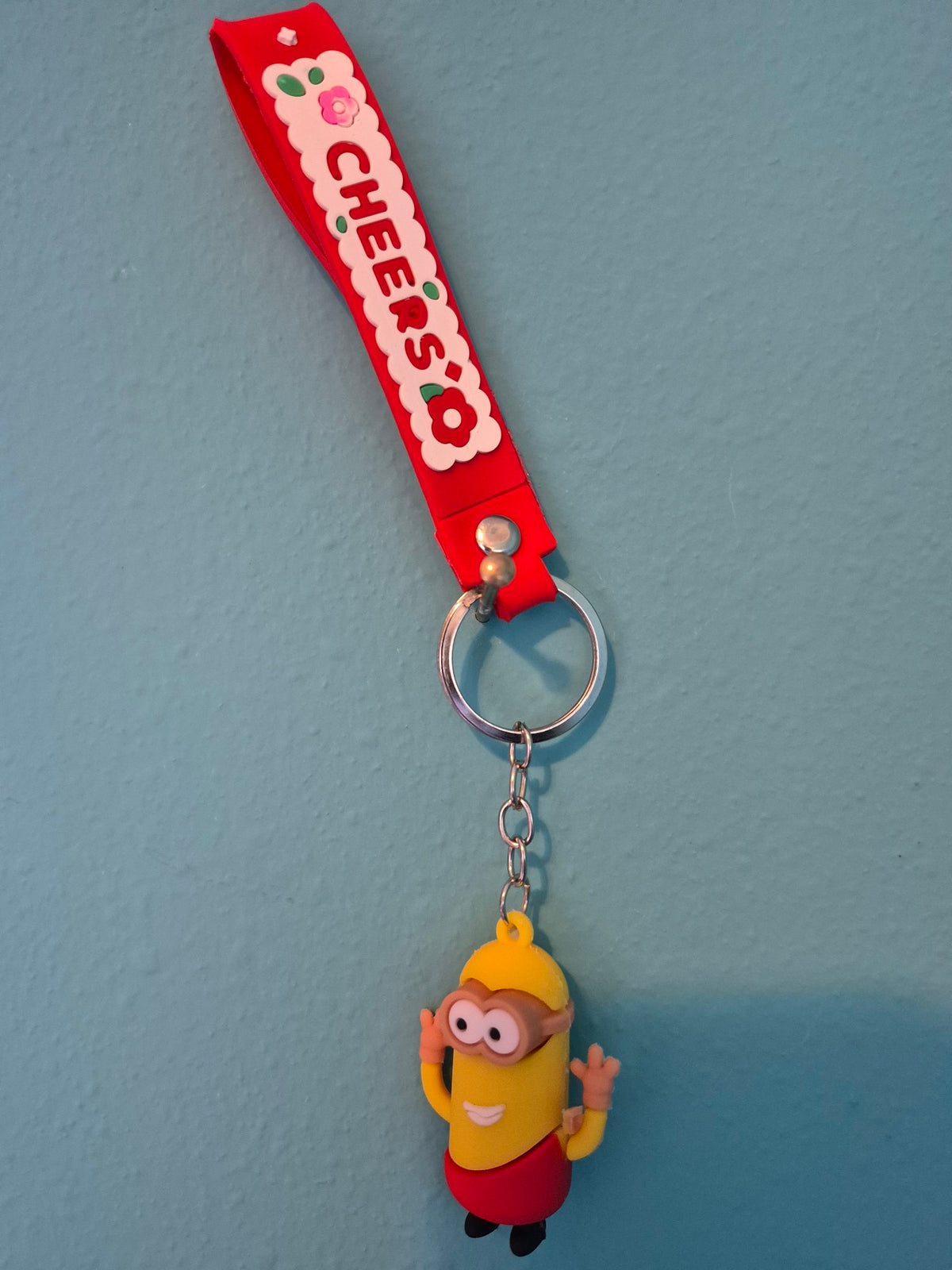 Minion Red Strap Keychain – Despicable Me Character Keychain with Wrist Strap