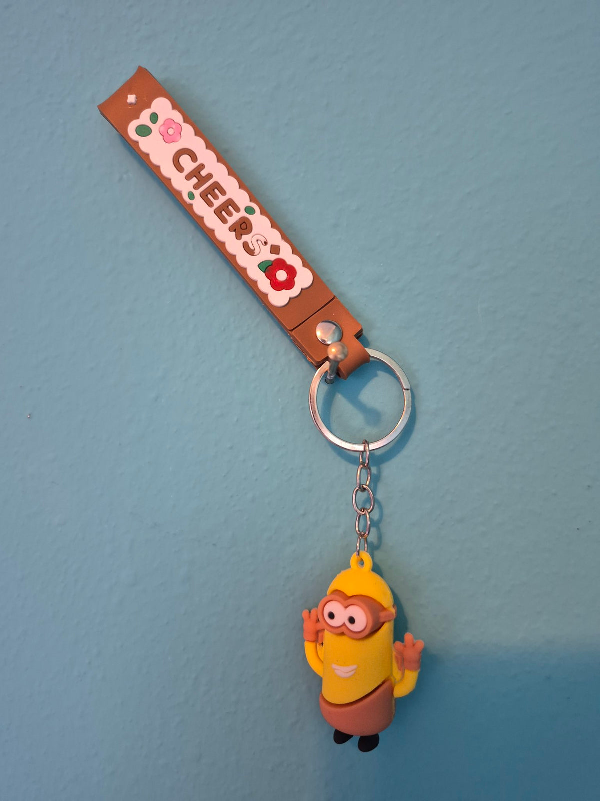 Minion Brown Strap Keychain – Despicable Me Character Keychain with Wrist Strap