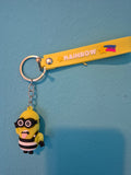 Minion Yellow Rainbow Strap Keychain – Despicable Me Character Keychain with Wrist Strap