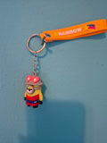 Minion safari hat orange strap keychain