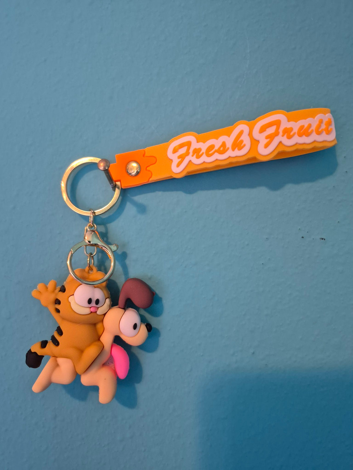 Garfield and Odie Keychain – Cartoon Character Keychain with Wrist Strap