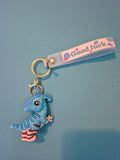 Blue Dinosaur Keychain – Cute Dino Character Keychain with Wrist Strap