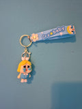 Cry Baby Blonde Blue Dress Keychain – Cute Doll Keychain with Wrist Strap