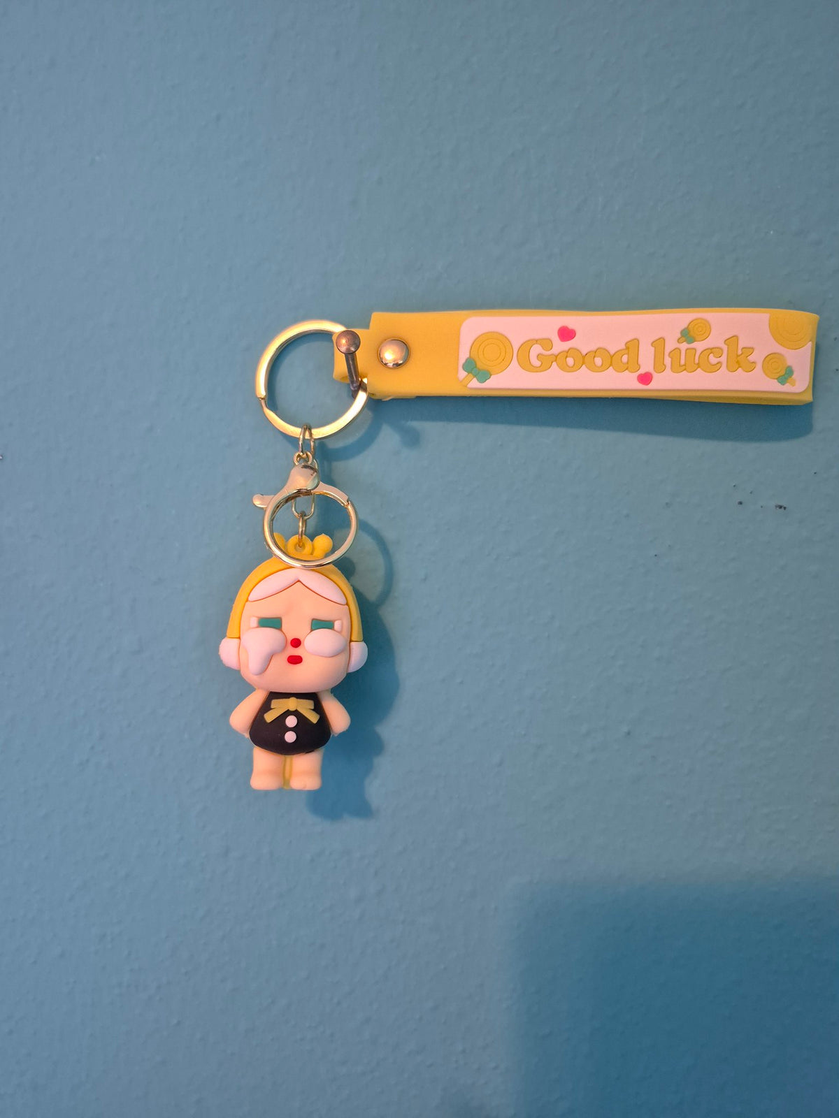 Cry Baby Black Dress Keychain – Cute Doll Keychain with Wrist Strap