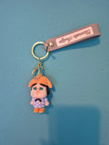 Cry Baby Polka Dot Dress Keychain – Cute Doll Keychain with Wrist Strap