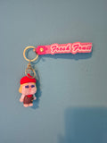 Cry Baby Red Beret Keychain – Cute Doll Keychain with Wrist Strap