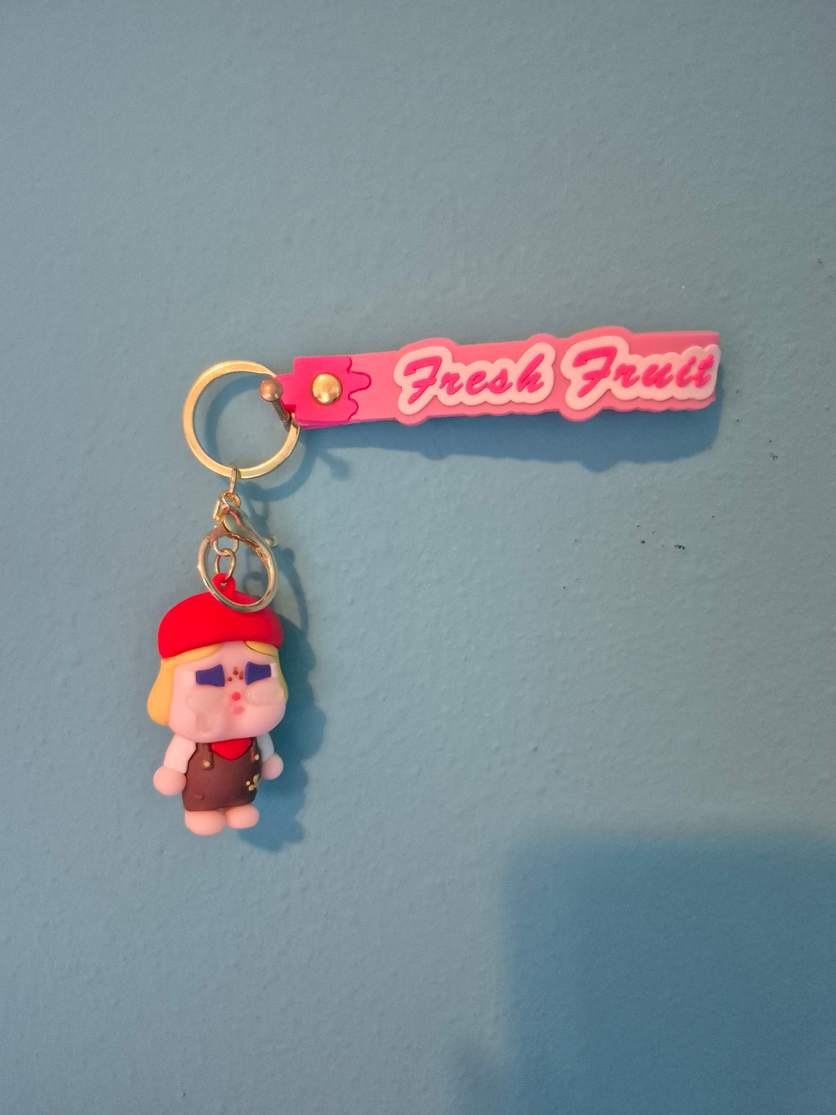 Cry Baby Red Beret Keychain – Cute Doll Keychain with Wrist Strap