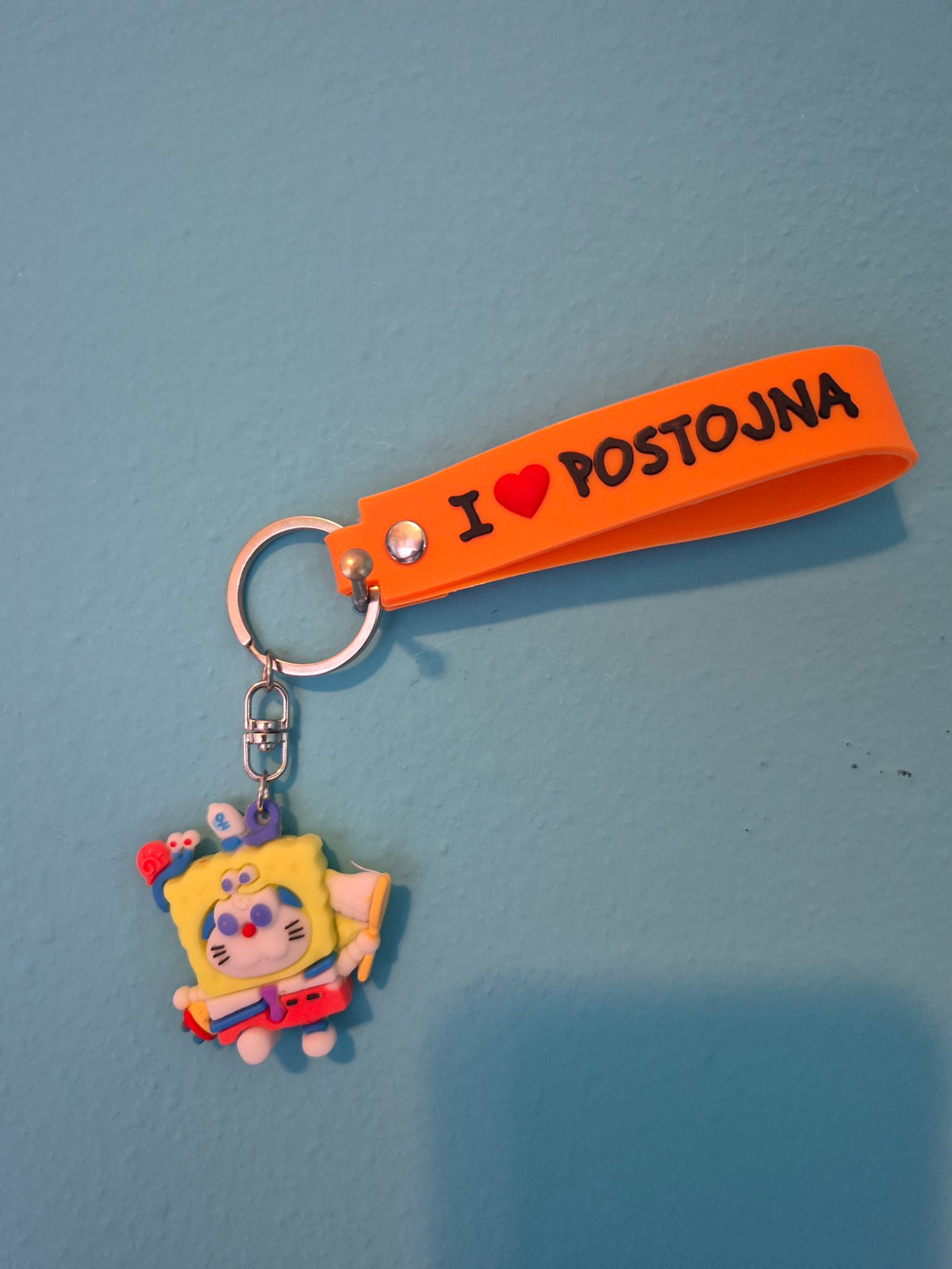 Doraemon SpongeBob Costume Keychain – Cartoon Mashup Character Keychain with Wrist Strap