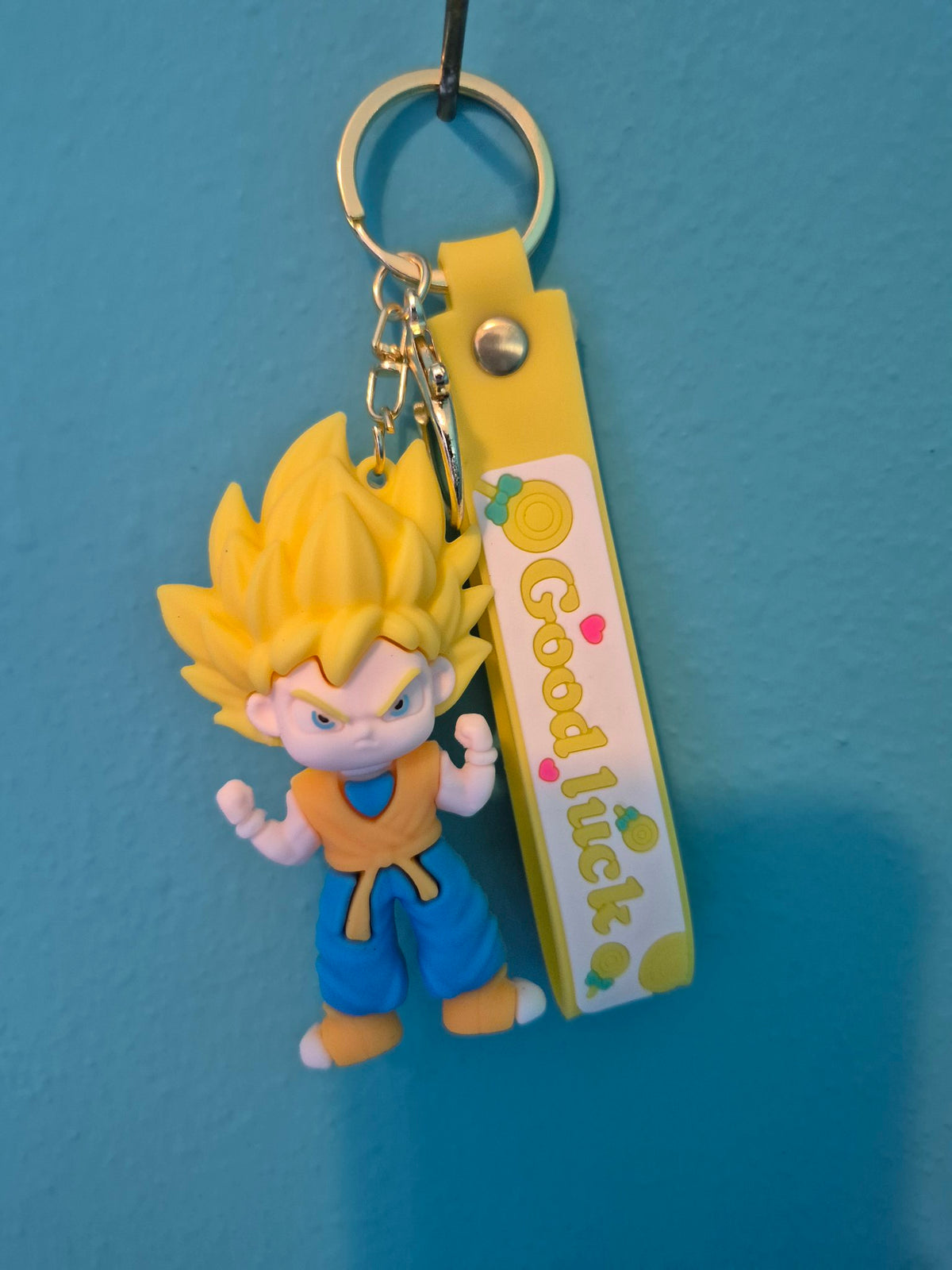 Super Saiyan Goku Keychain – Dragon Ball Z Character Keychain with Wrist Strap