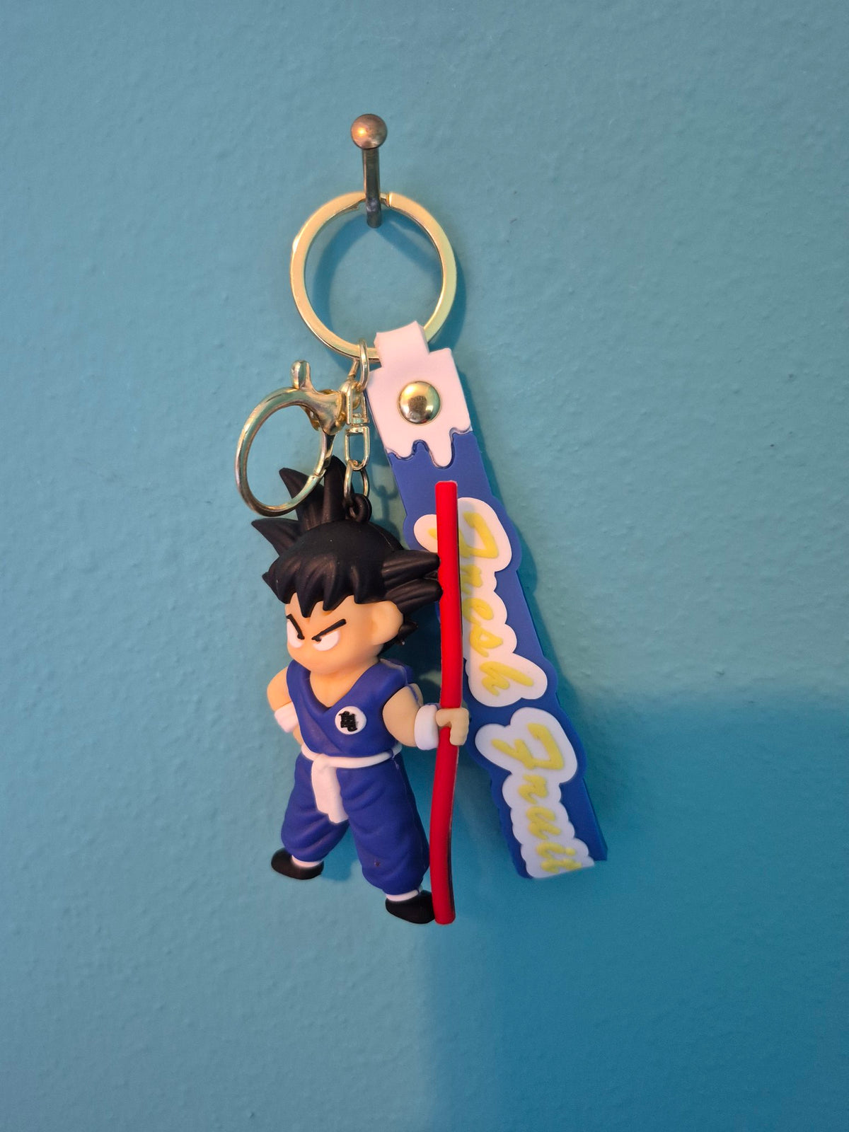 Goku Power Pole Keychain – Dragon Ball Character Keychain with Wrist Strap