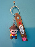 Woody Brown Strap Keychain – Toy Story Character Keychain with Wrist Strap