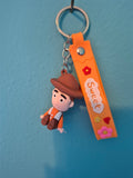 Woody Orange Strap Keychain – Toy Story Character Keychain with Wrist Strap