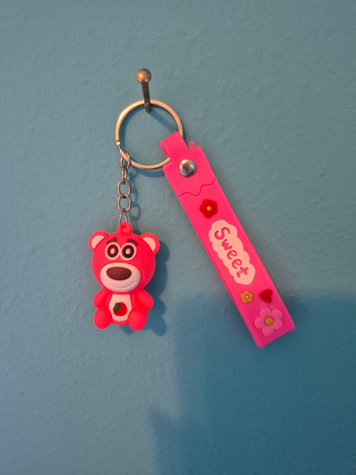 Lotso Keychain – Toy Story Character Keychain with Wrist Strap