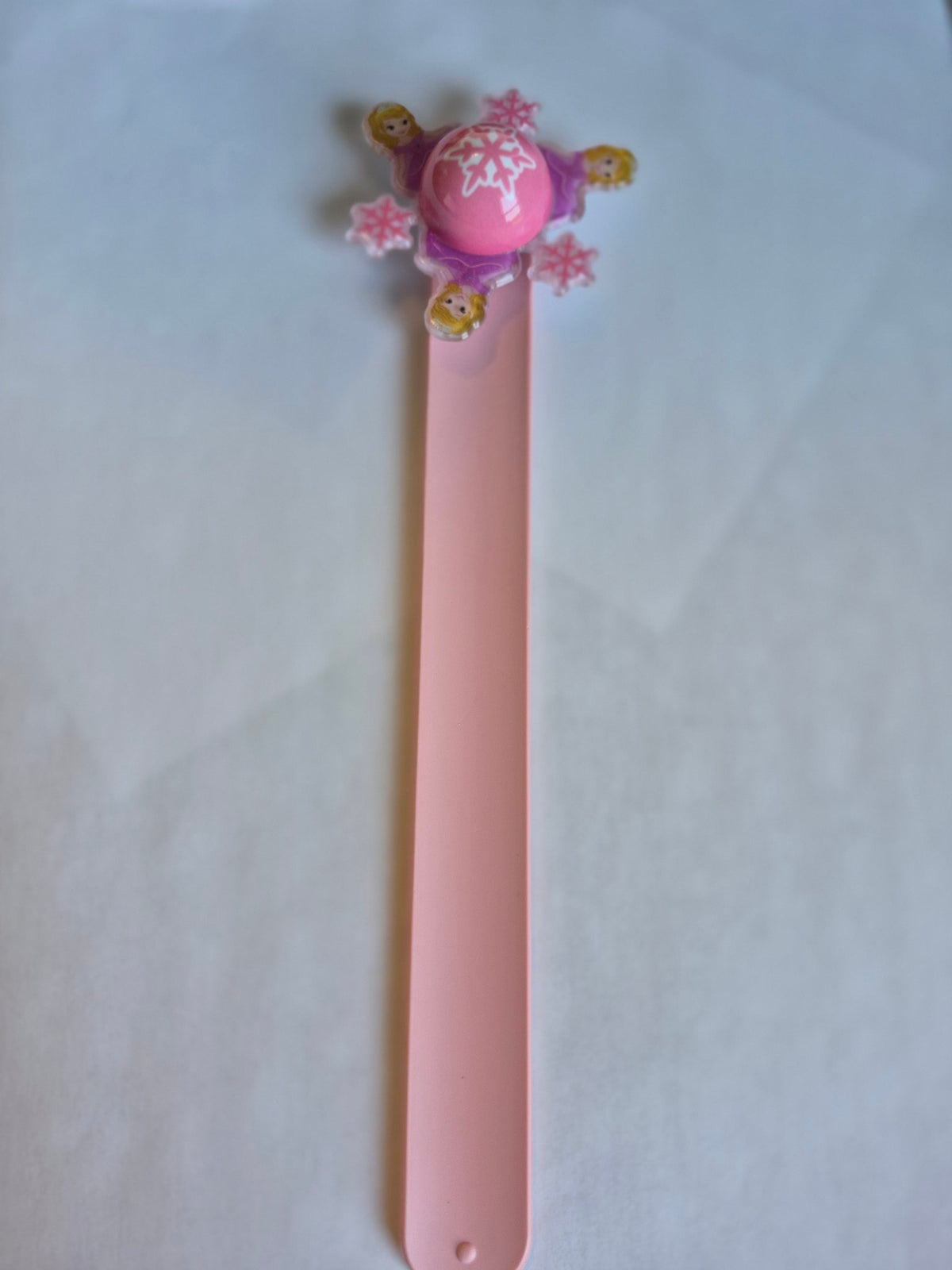 Princess Light-Up Spinner Slap Bracelet - Pink Snowflake