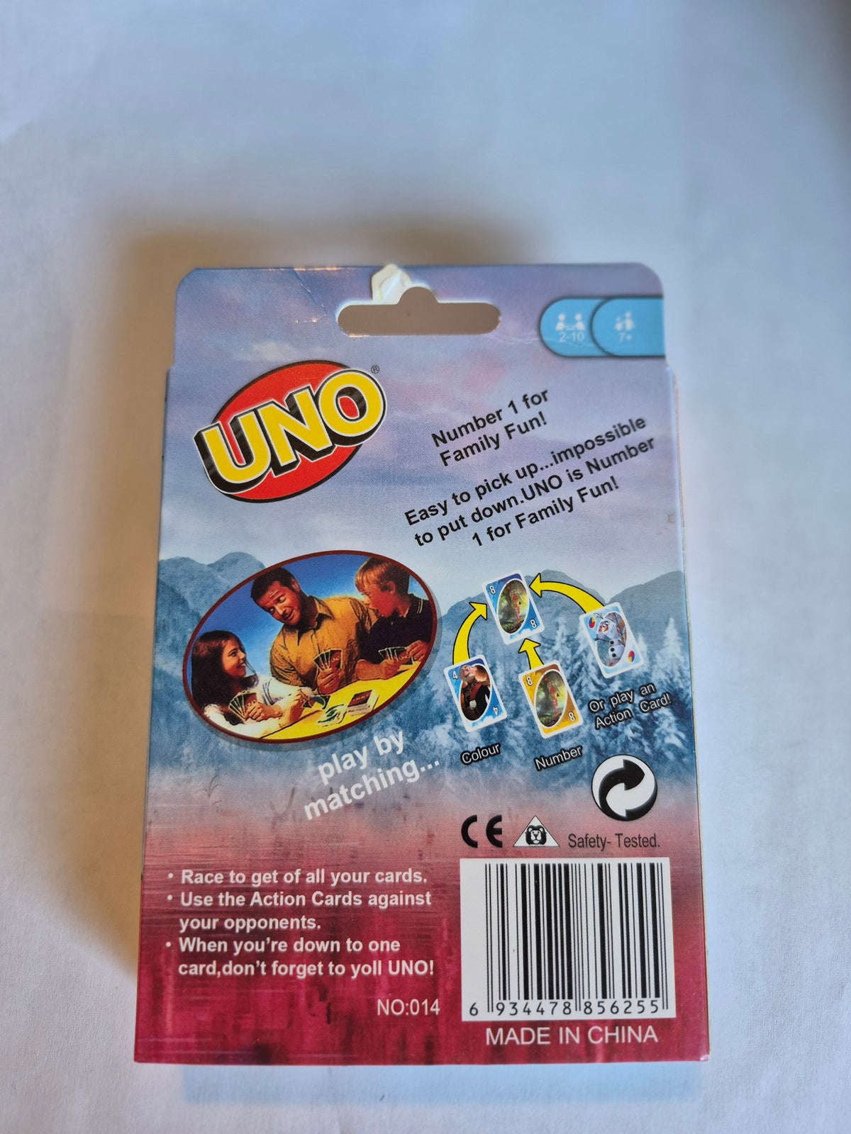 Disney Frozen II UNO Card Game box back
