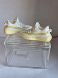 Cream and Yellow Mini Sneakers – Collectible Pair with Display Case
