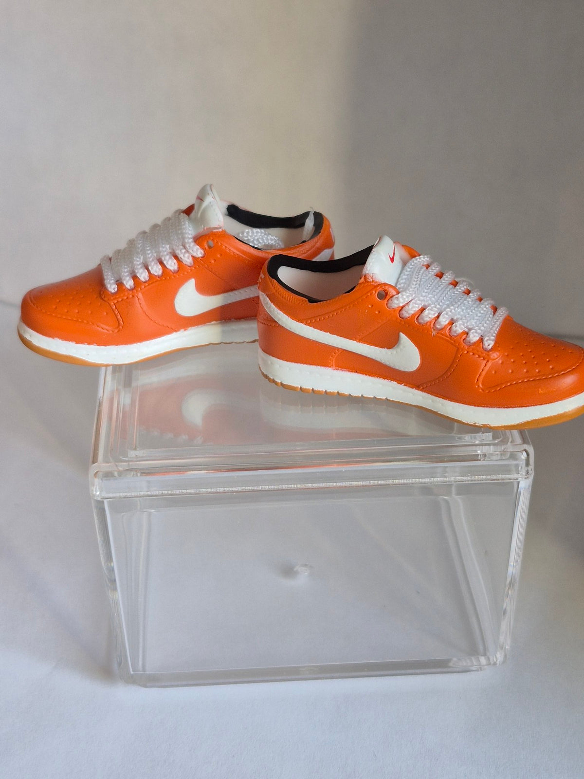 Orange Mini Sneakers – Collectible Pair with Display Case