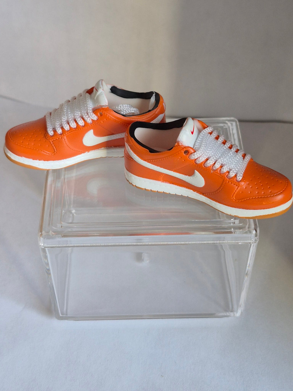 Orange Mini Sneakers – Collectible Pair with Display Case