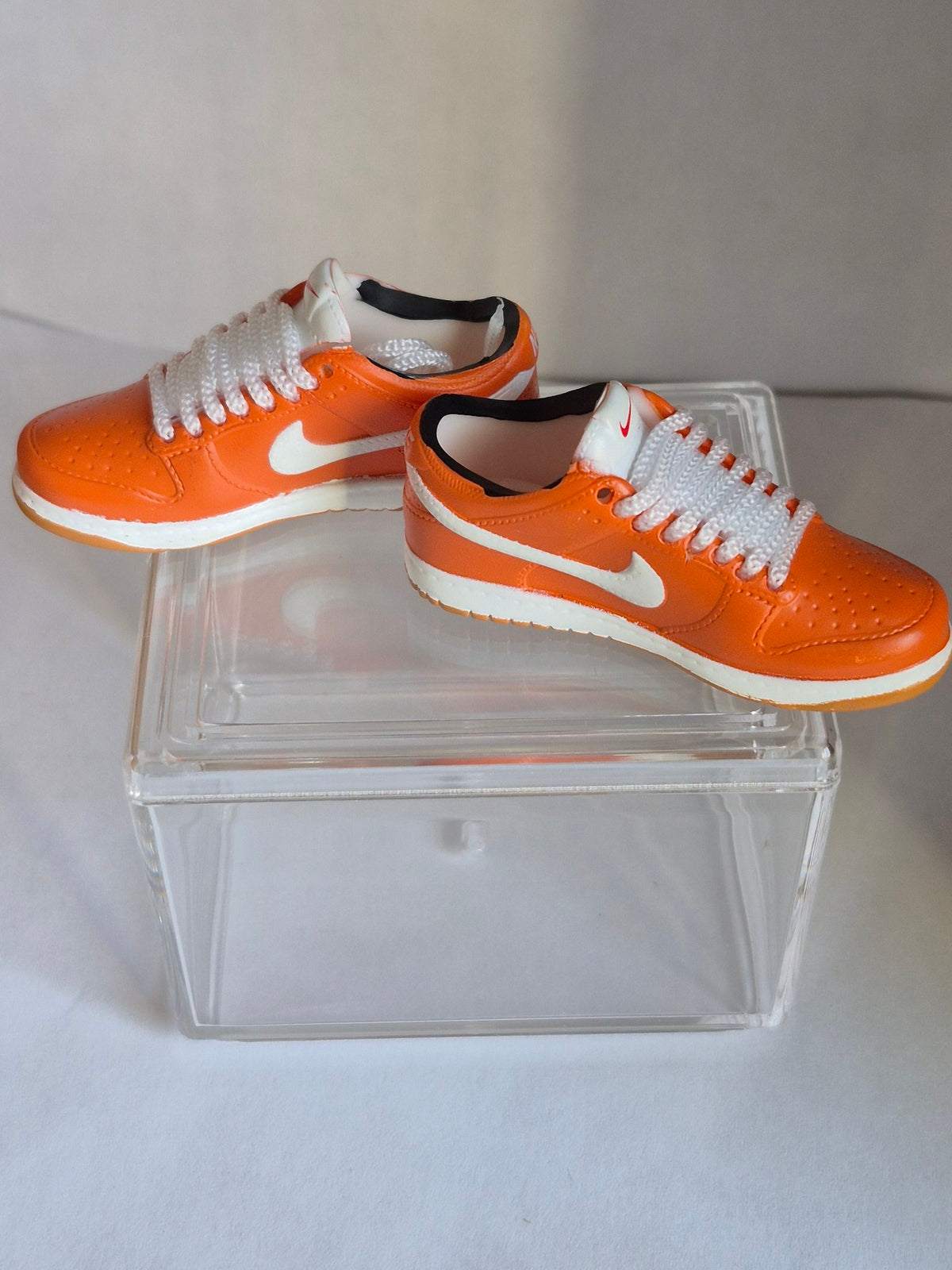 Orange Mini Sneakers – Collectible Pair with Display Case