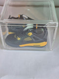 Black and Yellow Retro Basketball Mini Sneakers – Collectible Pair with Display Case