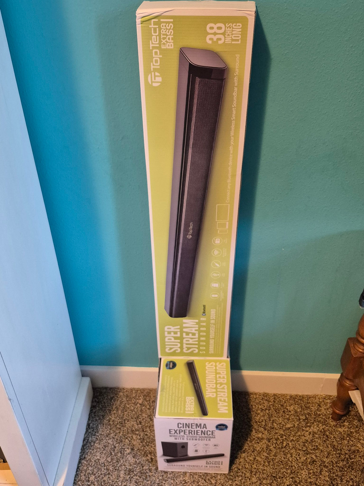 TopTech Super Stream Soundbar – 38-Inch Wireless Soundbar with Subwoofer