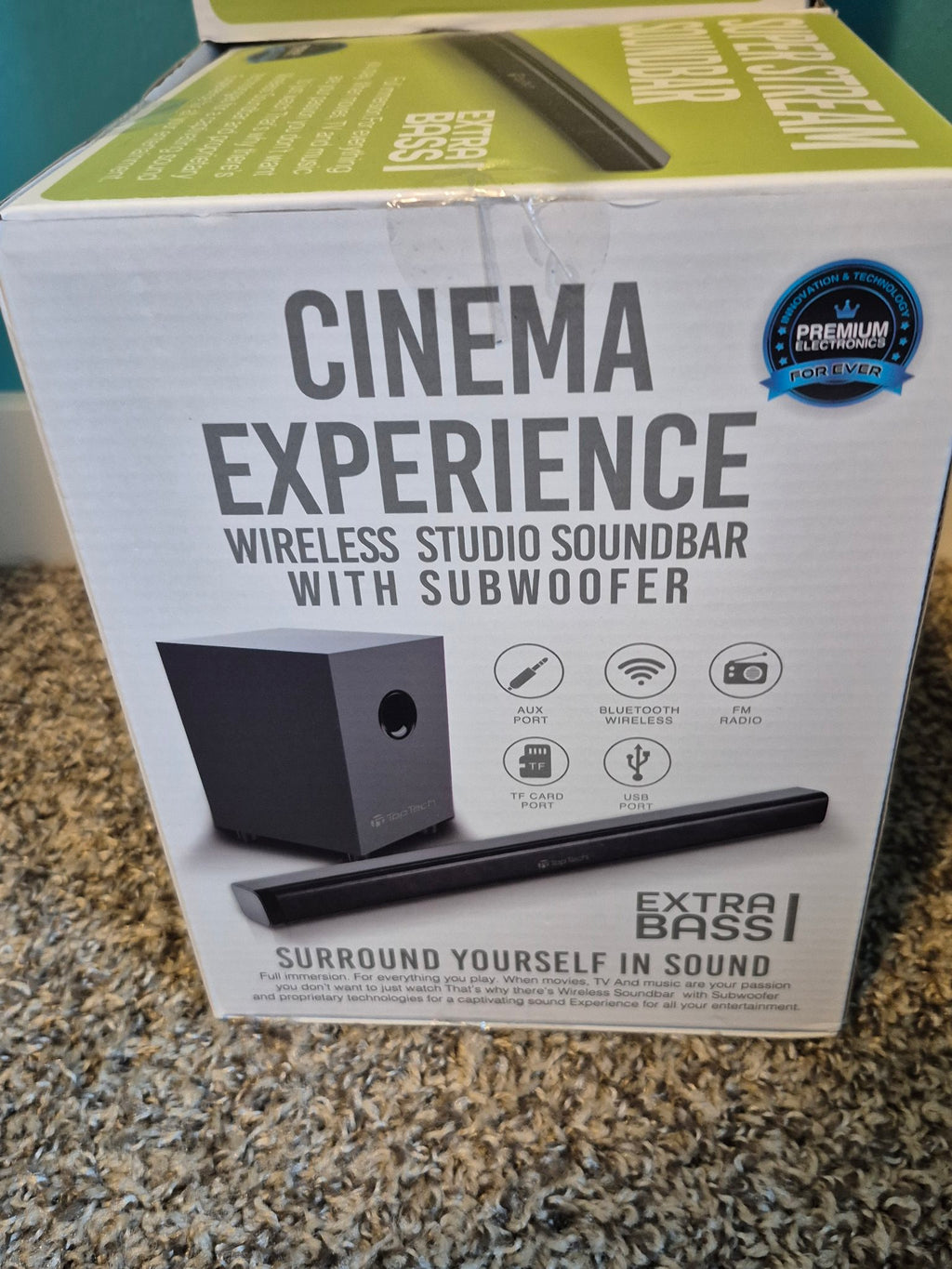 TopTech Super Stream Soundbar – 38-Inch Wireless Soundbar with Subwoofer