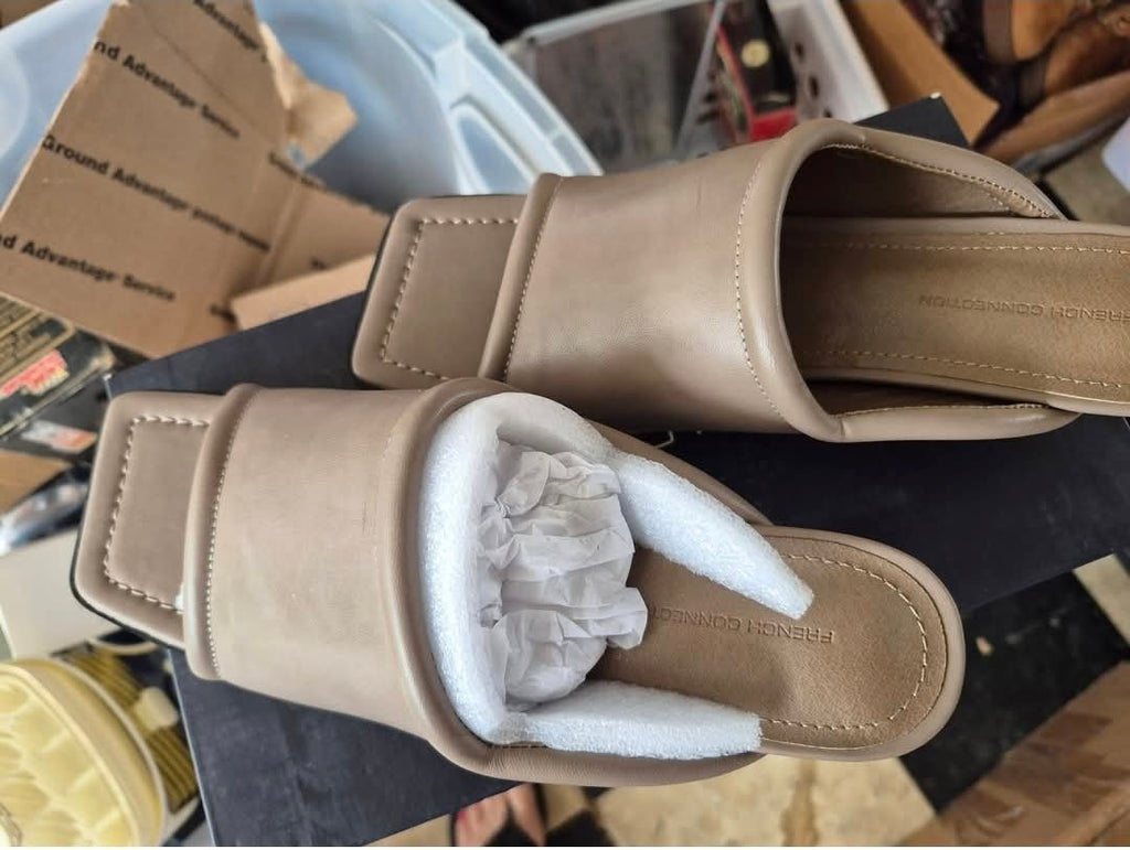 French Connection Women's Kitten Heel Mules – Putty, Size 7