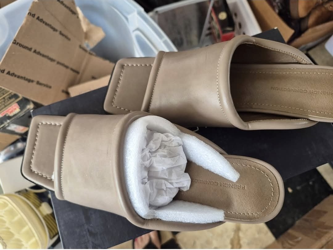 French Connection Women's Kitten Heel Mules – Putty, Size 7