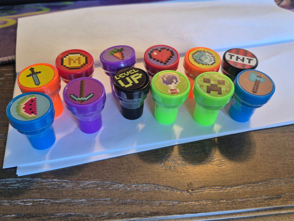 Pixel Video Game Stampers – Set of 12 Self-Inking Stamps