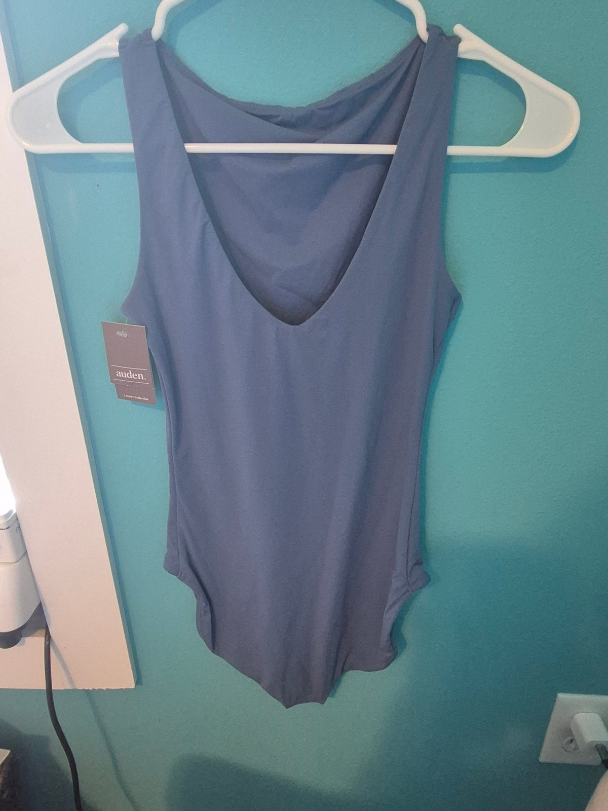 Auden Women's Luxe Stretch Bodysuit – Dark Blue, Size M