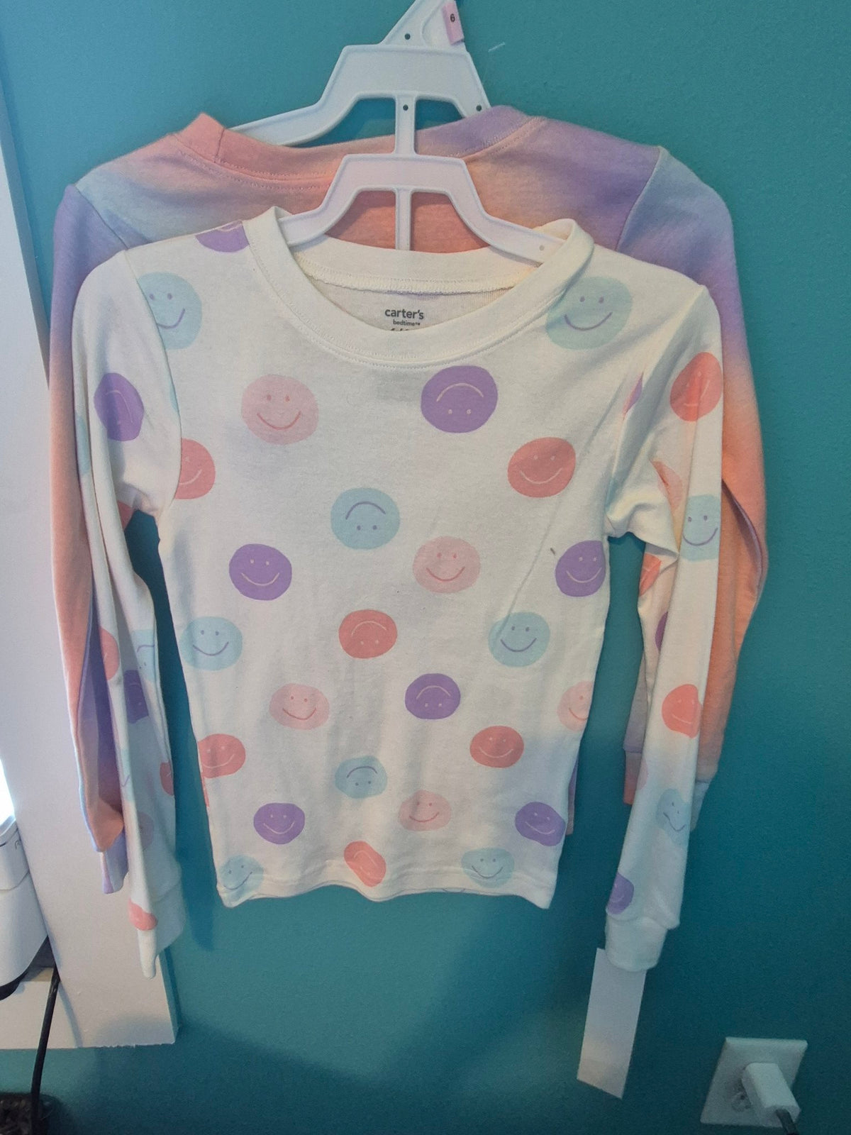 Carter's Girls Pajama Set – 4-Piece, Tie-Dye & Smiley, Size 6