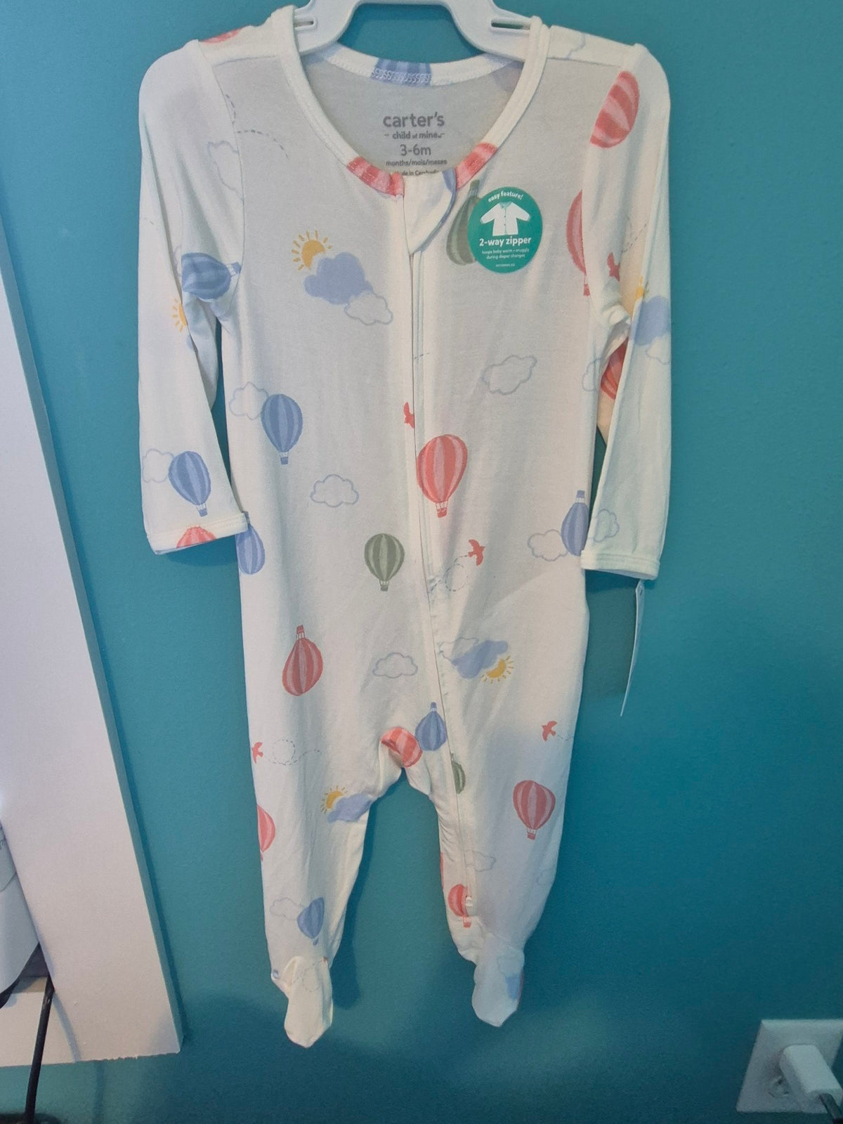 Carter's Child of Mine Baby Footed Sleeper – Hot Air Balloon Print, 3-6 Months