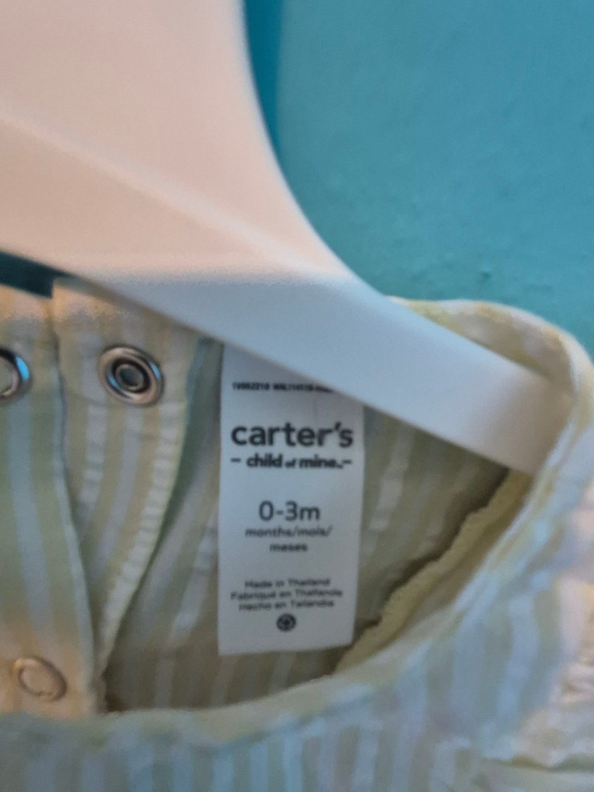 Carter's Child of Mine Baby Girl Striped Dress – Yellow, 0-3 Months (Gently Used)