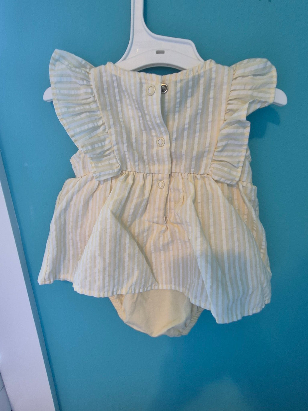 Carter's Child of Mine Baby Girl Striped Dress – Yellow, 0-3 Months (Gently Used)