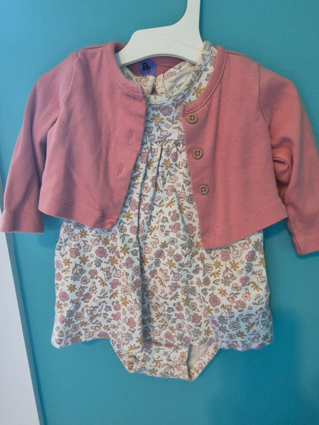 Carter's Baby Girl Floral Dress & Cardigan Set – 6 Months (Gently Used)