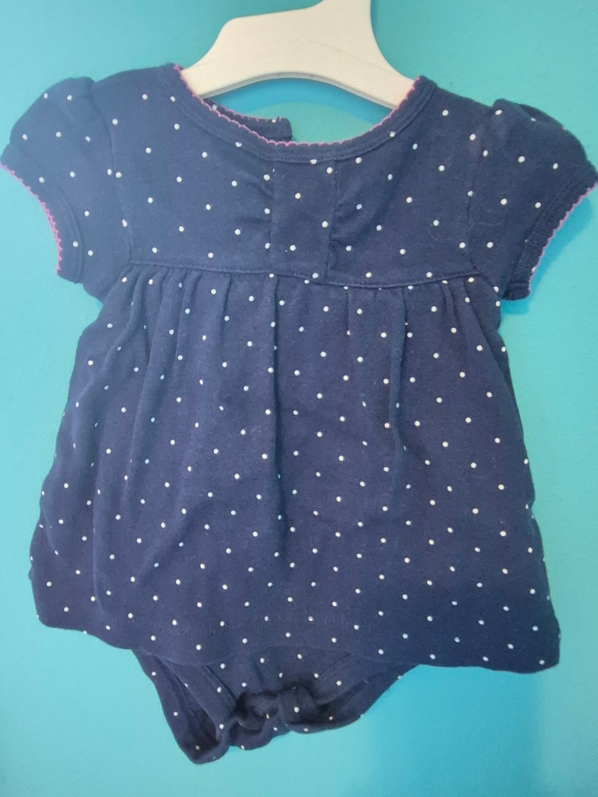 Just One You by Carter's Baby Girl Polka Dot Dress – Navy, 3 Months (Gently Used)