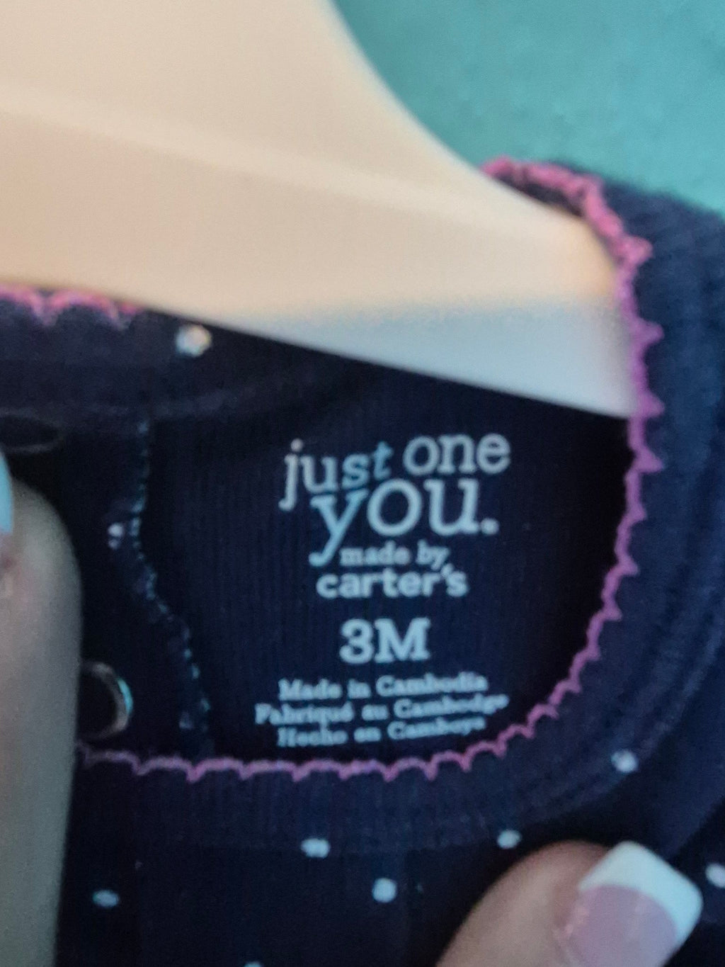 Just One You by Carter's Baby Girl Polka Dot Dress – Navy, 3 Months (Gently Used)