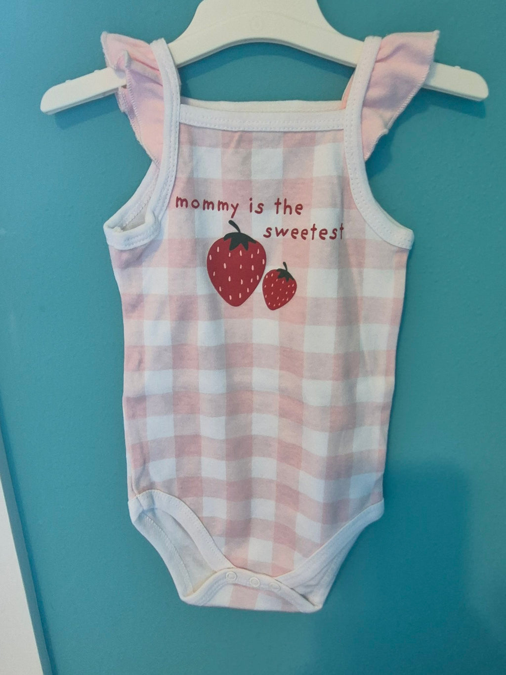 Hudson Baby Girl Strawberry Bodysuit – Pink Gingham, 0-3 Months