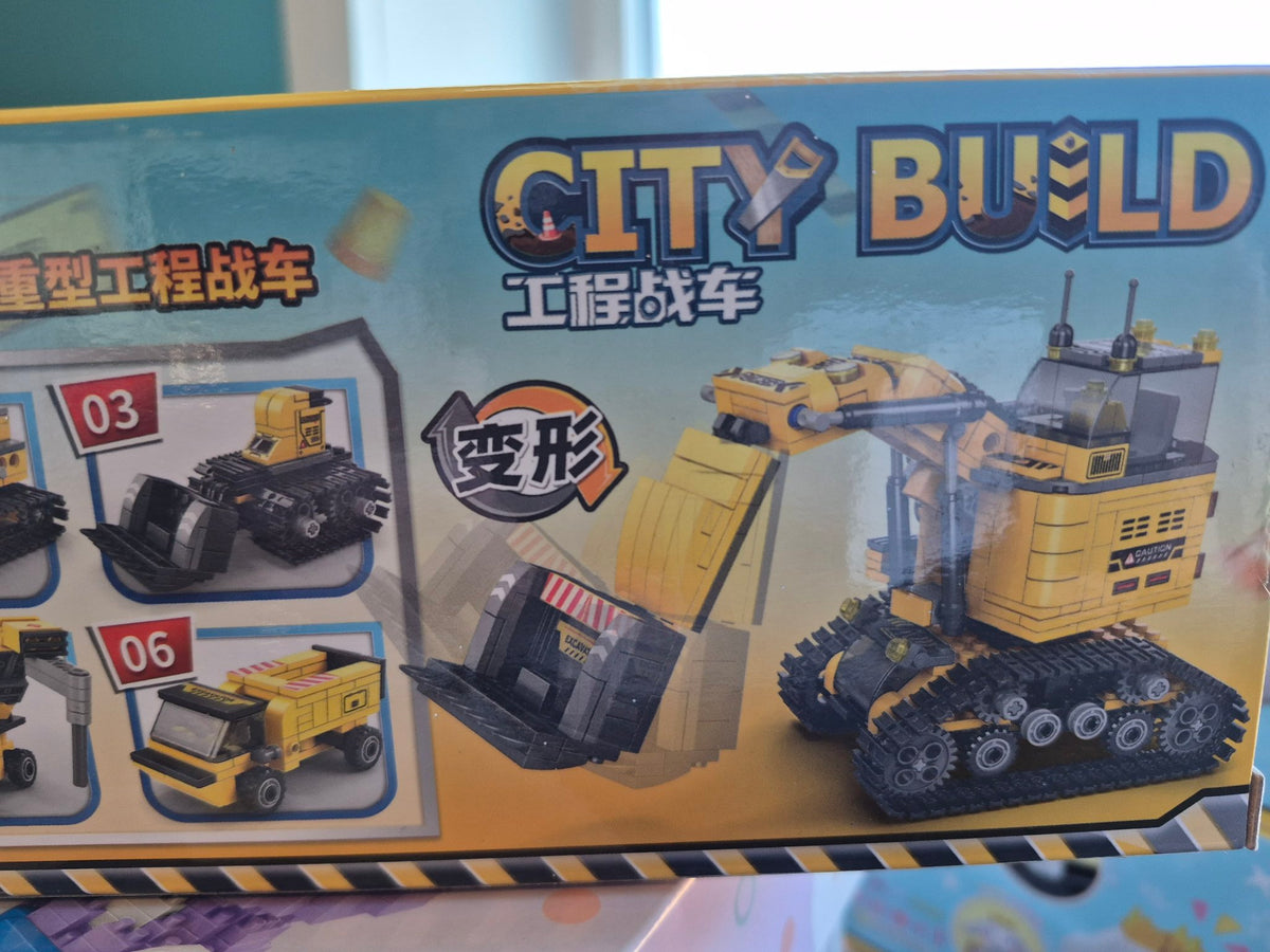 City Build Dump Truck Building Block Kit – 78 Pieces, 6-in-1 Construction Series